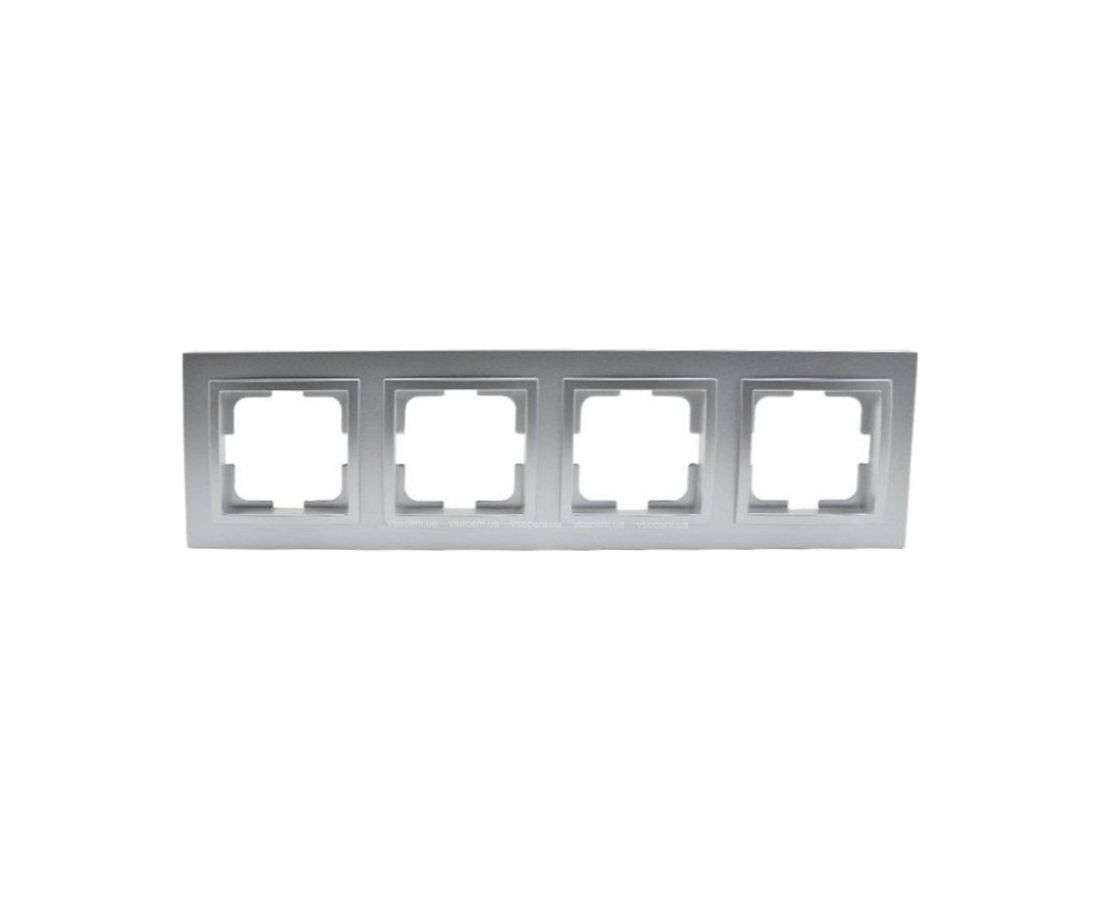 ჩარჩო ოთხიანი DESPINA Silver - 102-210000-163 — როზეტები და ჩამრთველები